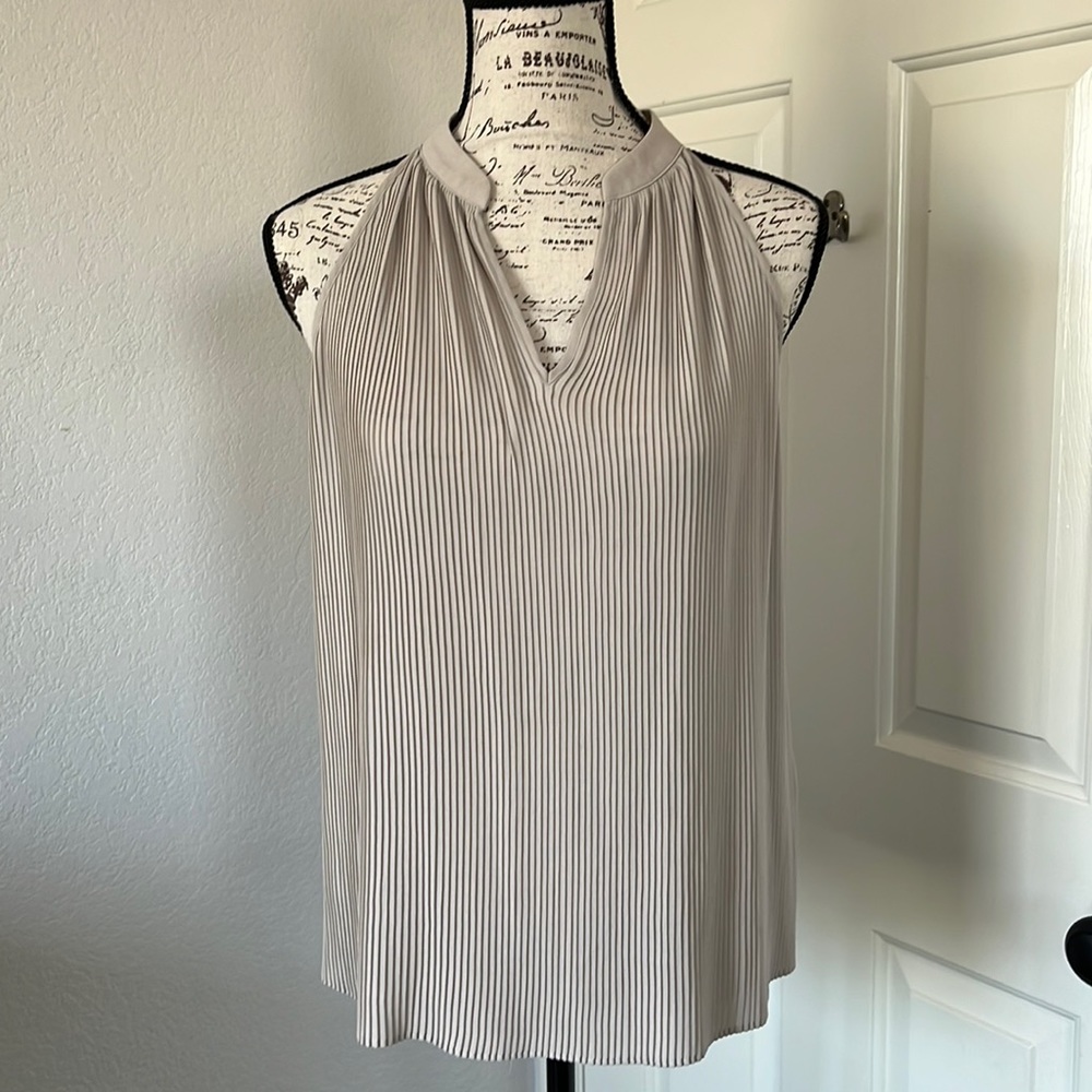 Banana Republic Neutral Pleated Tank Top Blouse